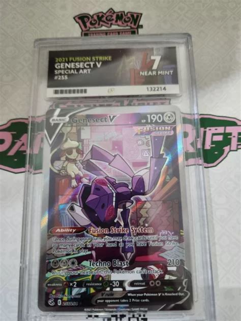 Graded Pok Mon Card Genesect V Fusion Strike Holo Full Art Rare