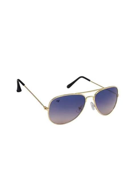 Buy Walrus Men Blue Lens And Gold Toned Aviator Sunglasses With Uv Protected Lens Online At Best