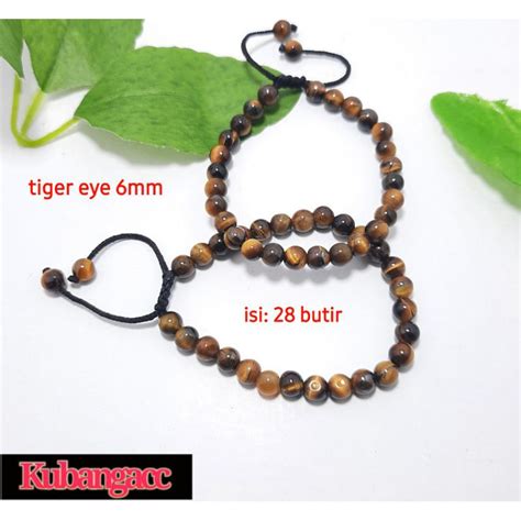 Jual Tiger Eye 6MM Gelang Gelang Batu Alam Tiger Eye Gelang Natural