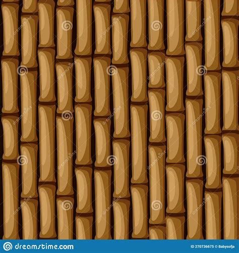 Seamless Brown Bamboo Texture Bamboo Seamless Pattern Stock Vector