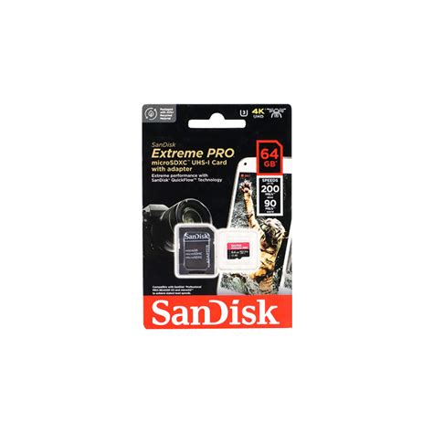 Sandisk Extreme Pro Microsdxc Uhs I 64gb 200mbps90mbps With Adapter