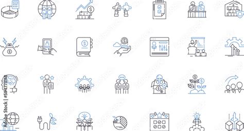 Vetor De Metrics Line Icons Collection Measurement Statistics