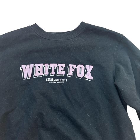 White Fox Jumper Basic Logo White Fox Jumper Pink Depop