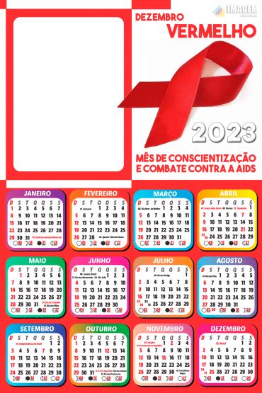 Calendário 2023 Campanha Dezembro Vermelho Moldura Png Montar Imagem