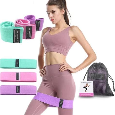 Kit 3 Faixas Elásticas De Exercício para Treinos Yoga Pilates Hip