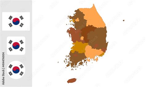 Korea Map Clipart Symbols