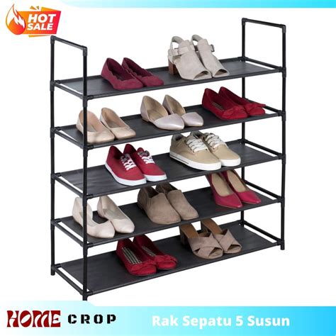 Jual Rak Sepatu Aesthetic Tempat Sendal Minimalis Portable Besi Plastik