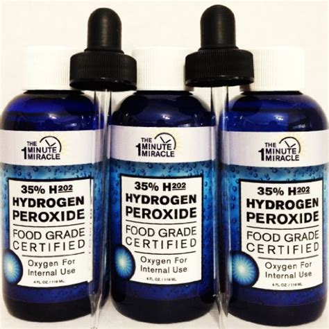 Organic 35 H2o2 Hydrogen Peroxide Food Grade Certified 3 Bottles 4