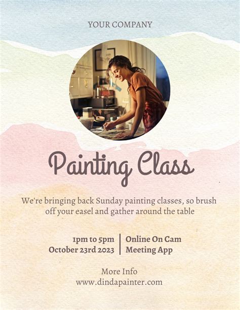 Texture Painting Class Flyer Template - Venngage