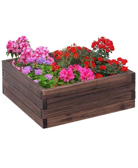 Square Raised Garden Bed Flower Vegetables Seeds Planter Kit Elevated