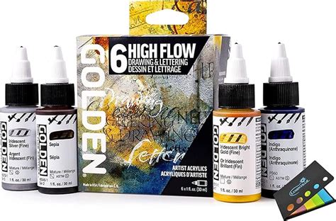 Amazon Lumintrail Golden High Flow Acrylic Paint Set 6 Color