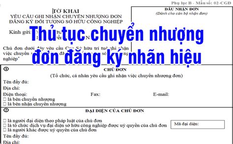 Thủ tục chuyển nhượng đơn đăng ký nhãn hiệu