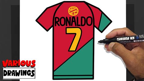 How To Draw Cristiano Ronaldo Portugal Shirt Ur Cristiano Youtube