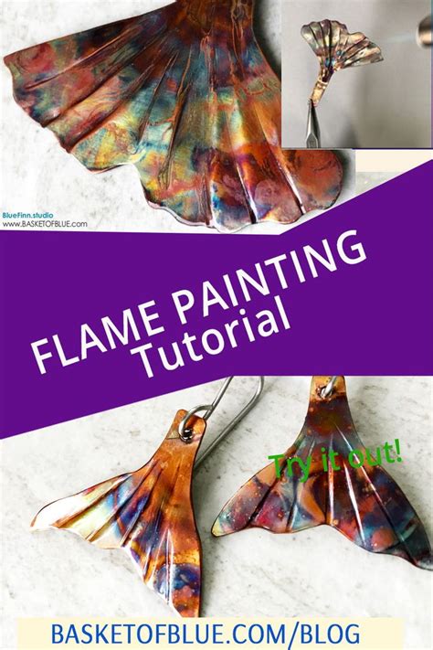 How To Flame Paint Copper Basket Of Blue Copper Jewelry Diy Copper