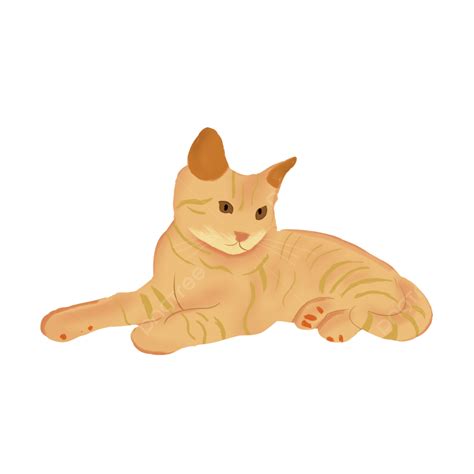 Cute Kitten Hd Transparent Hand Painted Cute Yellow Kitten Png Element