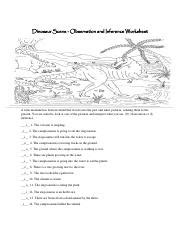 Worksheet Observation Vs Inference Dinosaur Scene Pdf