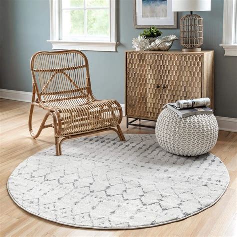 NuLOOM Moroccan Blythe Area Rug 4 Round Grey Off White Amazon Ca Home