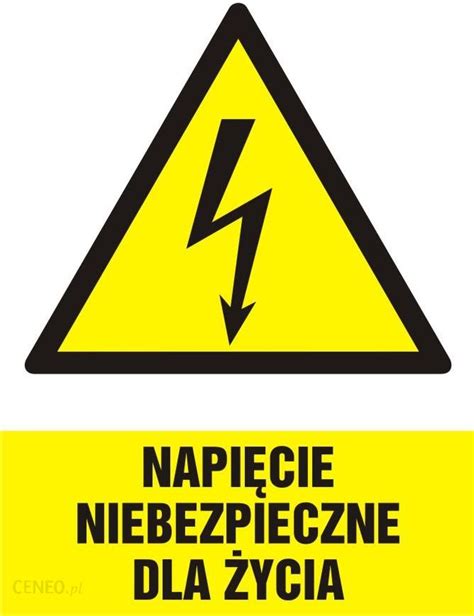 Tdc Znak Elektryczny Napięcie Niebezpieczne Dla Życia 10 5X14 8 Cm