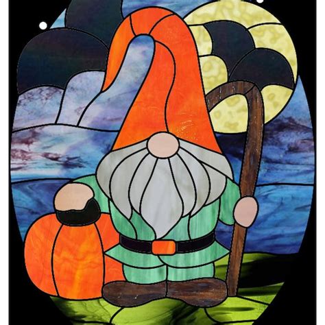 Stained Glass Halloween Gnome Pattern Etsy