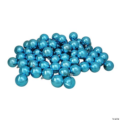 Northlight 60ct Turquoise Blue Shatterproof Shiny Christmas Ball Ornaments 25 60mm