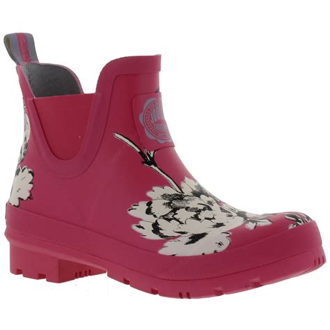 Joules Wellibobs Womens Ankle Wellington Boots Black Blue Pink Wellies ...