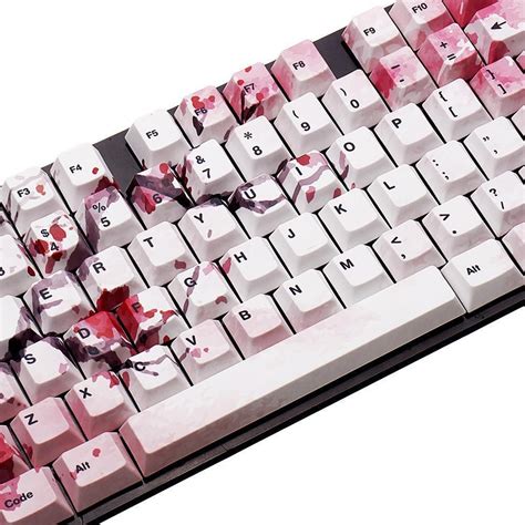 keys cherry blossom keycap set oem profile pbt  sided
