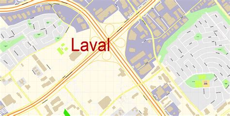 Laval Quebec Map Vector Exact City Plan Detailed Street Map Adobe