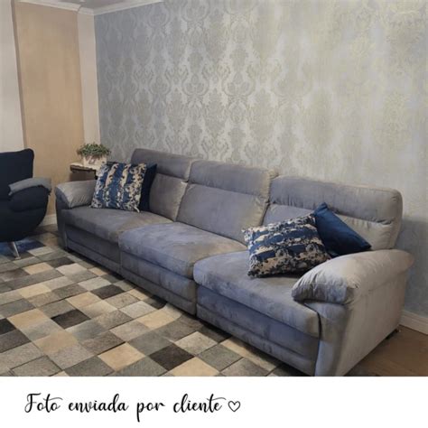 Papel De Parede Colonial Cinza E Bege 10 Metros 1050101