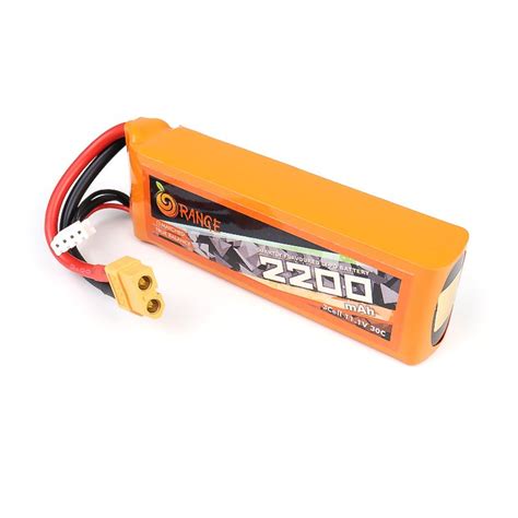 Orange 2200mAh 3S 30C 60C Lithium Polymer Battery Pack LiPo Robotist