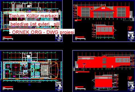 Toplum K Lt R Merkezi Belediye St Evleri Ili Dwg Projesi Autocad