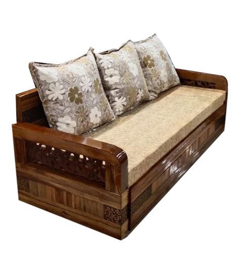 Teak Wood 3 Seater Wooden Sofa Cum Bed With Storage At 32000 In