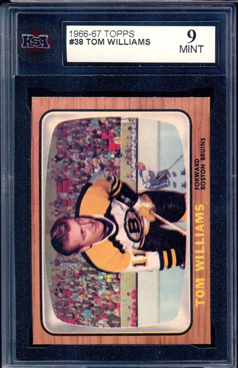 1966 67 TOPPS NHL HOCKEY 38 Tom Williams Graded KSA 9 MINT Boston