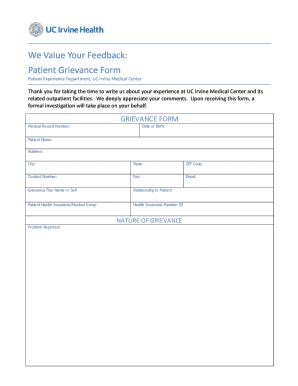 Fillable Online California Member Grievance Form Fax Email Print