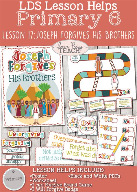 Free Printable Joseph Forgives His Brothers Craft