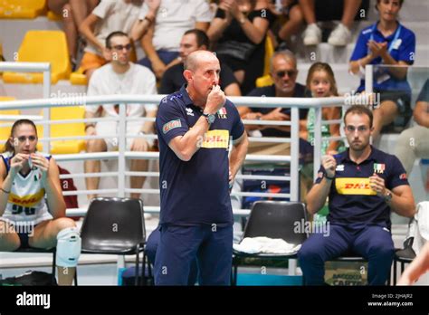 Pala Tatarella, Cerignola, Italy, July 16, 2022, HEAD COACH ITALY LUCA PIERAGNOLI during CEV U21 ...