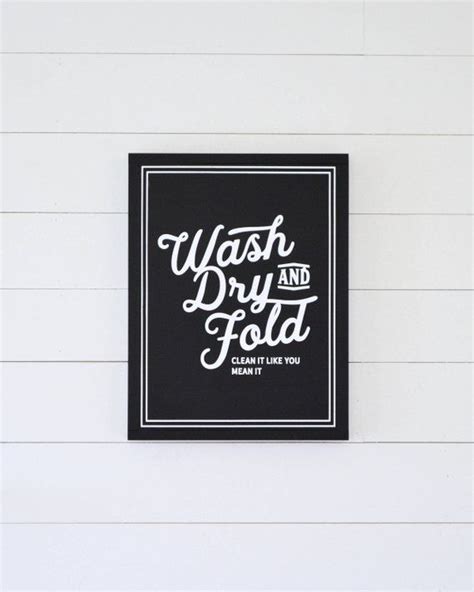 WASH DRY And FOLD Painted Wood Sign With Painted Frame SML Etsy