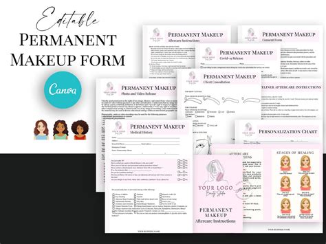 Editable Permanent Makeup Consent And Client Consultation Form Etsy