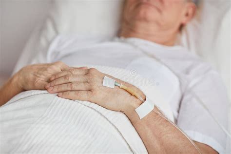 Senior Man In Hospital Bed Closeup Stock Photo Image Of Person