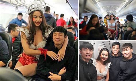 Red Card For Vietjet After Lingerie Model Football Stunt Daily Mail