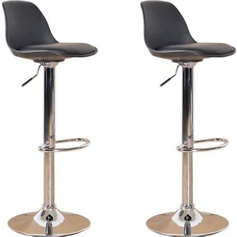 NEO Lot De 2 Tabourets De Bar Noir Achat Vente Tabouret De Bar