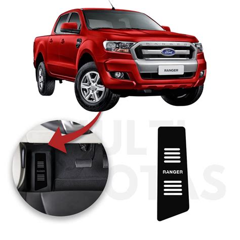 Descanso de Pé ford ranger 2017 a 2022 Aço Escovado Preto no Shoptime