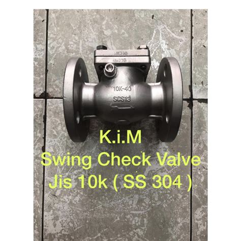 Jual 2 Inch Swing Check Valve Jis 10k SS304 2 Stainless Steel SS