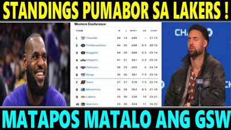 Breaking Lakers Jackpot Sa Standings Pumabor Pa Matapos Matalo Ang