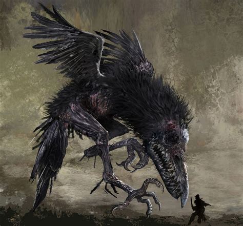 Monstrous Crow Concept Art - Elden Ring Art Gallery Creature Design ...