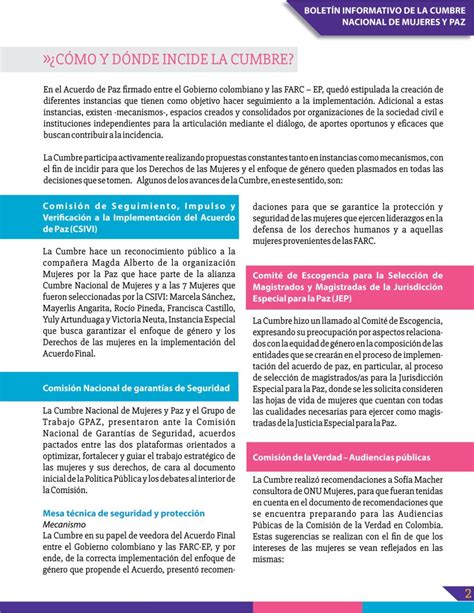 Boletín Informativo Agosto 2017 Cumbre de Mujeres y Paz