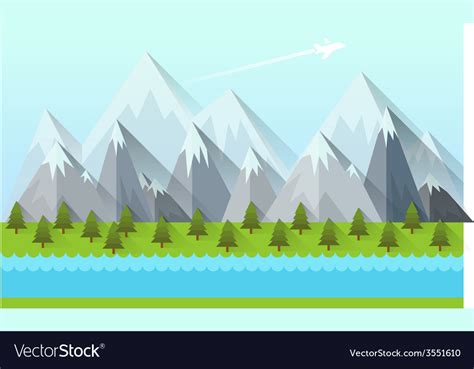 Mountain trees Royalty Free Vector Image - VectorStock