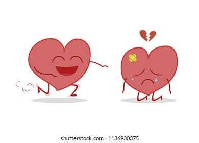 Cute Heart Characters Isolated Vector Illustration Stock Vector