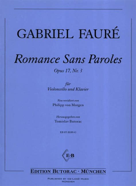 Romance Sans Paroles Op Von Gabriel Faur Im Stretta Noten Shop