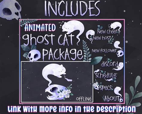 Entire Animated Ghost Cat Theme Set Twitch Streamer Bundle Etsy