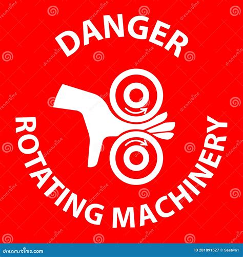 Danger Sign Rotating Machinery Keep Hands Away Stock Vector